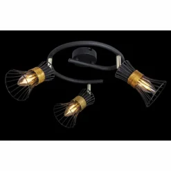 Luminaires Globo Lighting Spot Globo ROXY Noir, 3 lumières* Spots Et Projecteurs