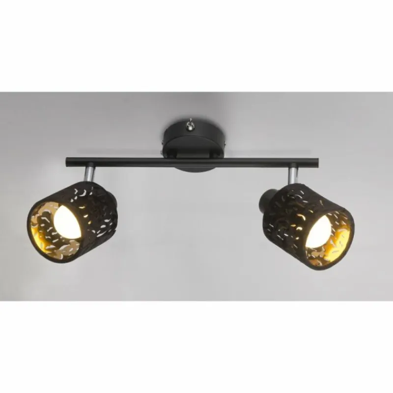 Lampes En Tissu-Luminaires Globo Lighting Spot GLOBO TROY Noir, 2 lumières