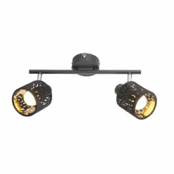 Lampes En Tissu-Luminaires Globo Lighting Spot GLOBO TROY Noir, 2 lumières