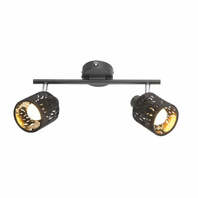 Lampes En Tissu-Luminaires Globo Lighting Spot GLOBO TROY Noir, 2 lumières