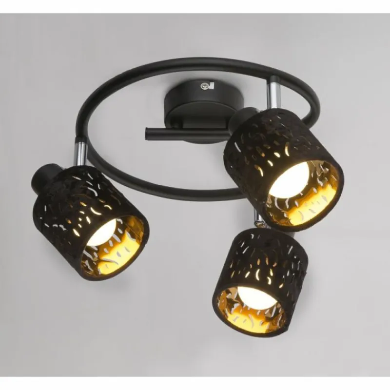 Lampes En Tissu-Luminaires Globo Lighting Spot GLOBO TROY Noir, 3 lumières