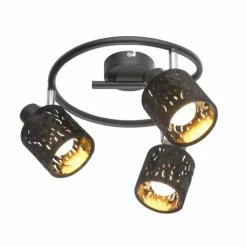 Lampes En Tissu-Luminaires Globo Lighting Spot GLOBO TROY Noir, 3 lumières
