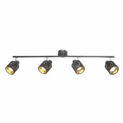 Lampes En Tissu-Luminaires Globo Lighting Spot GLOBO TROY Noir, 4 lumières