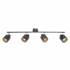 Lampes En Tissu-Luminaires Globo Lighting Spot GLOBO TROY Noir, 4 lumières