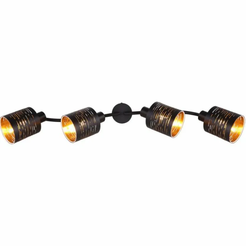 Lampe Turque-Luminaires Globo Lighting Spot Globo TUNNO Noir, 4 lumières