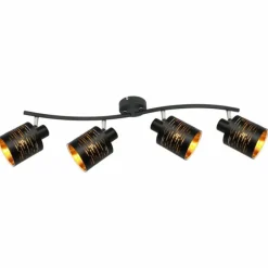 Lampe Turque-Luminaires Globo Lighting Spot Globo TUNNO Noir, 4 lumières