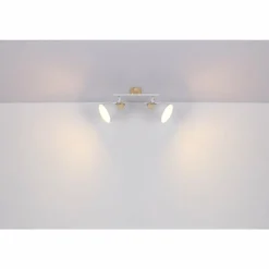 Lampes Vintages & Rétros-Luminaires Globo Lighting Spot Globo WIHO Bois foncé, Blanc, 2 lumières