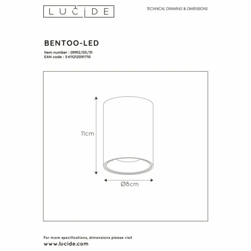Luminaires Lucide Spot Lucide BENTOO LED Blanc, 1 lumière* Downlights