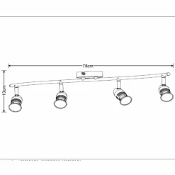 Luminaires Rustiques-Luminaires Lucide Spot Lucide CARO Blanc, 4 lumières