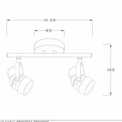 Lampes Industrielles-Luminaires Lucide Spot Lucide CIGAL Cuivre, 2 lumières