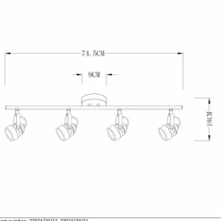 Lampes Industrielles-Luminaires Lucide Spot Lucide CIGAL Cuivre, 4 lumières