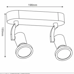 Lampes Industrielles-Luminaires Lucide Spot Lucide JASTER Noir, 2 lumières