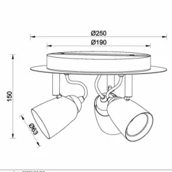 Luminaires Scandinaves-Luminaires Lucide Spot Lucide RIDE Cuivre, 3 lumières