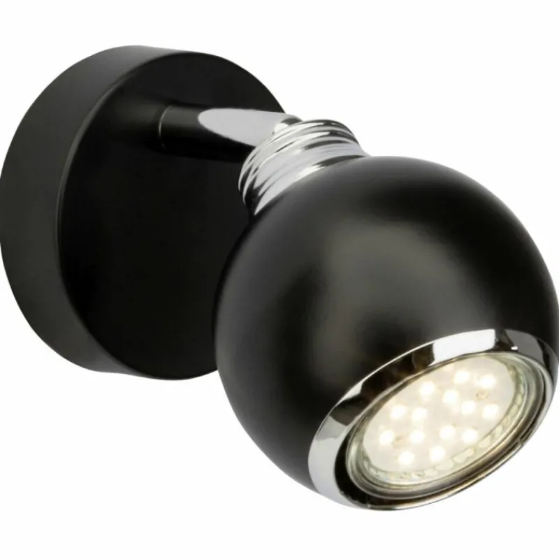Luminaires Brilliant Spot mural Brilliant Ina LED Chrome, Noir, 1 lumière* Appliques