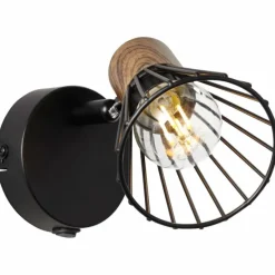 Lampes En Bois-Luminaires Brilliant Spot mural Brilliant Manama Bois foncé, Noir, 1 lumière