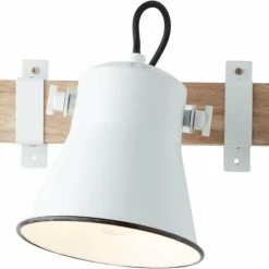 Luminaires Rustiques-Luminaires Brilliant Spot mural Brilliant Plow Bois foncé, Blanc, 1 lumière