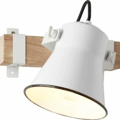Luminaires Rustiques-Luminaires Brilliant Spot mural Brilliant Plow Bois foncé, Blanc, 1 lumière