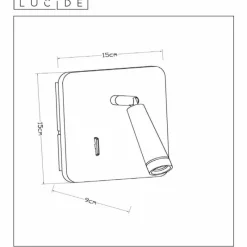 Lampes En Bois-Luminaires Lucide Spot mural Lucide OREGON LED Noir, 1 lumière