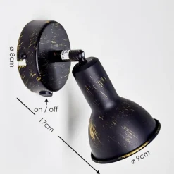 Lampes Dorées-hofstein Spot mural Polmak Noir doré, 1 lumière