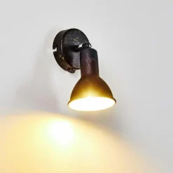 Lampes Dorées-hofstein Spot mural Polmak Noir doré, 1 lumière