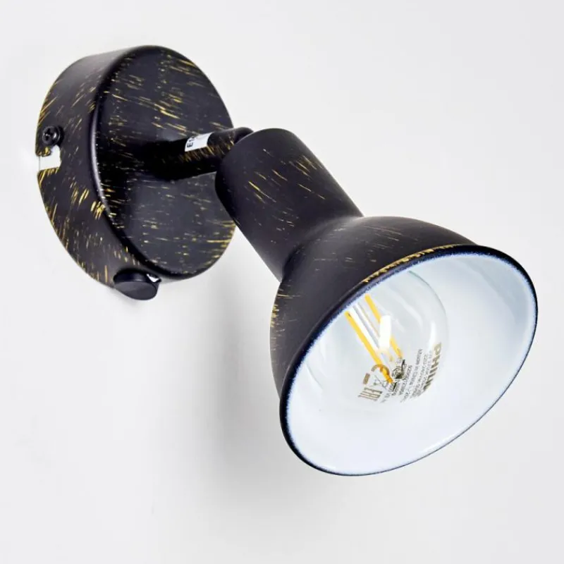 Lampes Dorées-hofstein Spot mural Polmak Noir doré, 1 lumière