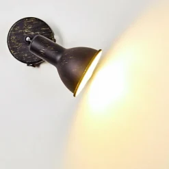 Lampes Dorées-hofstein Spot mural Polmak Noir doré, 1 lumière