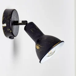 Lampes Dorées-hofstein Spot mural Polmak Noir doré, 1 lumière