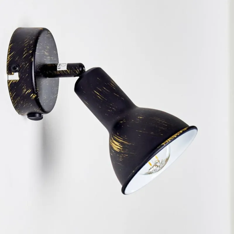 Lampes Dorées-hofstein Spot mural Polmak Noir doré, 1 lumière