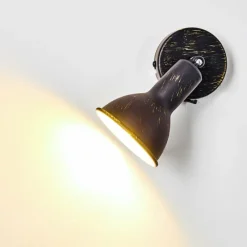 Lampes Dorées-hofstein Spot mural Polmak Noir doré, 1 lumière