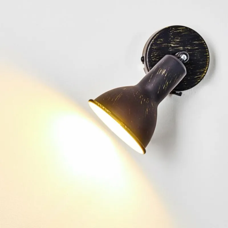 Lampes Dorées-hofstein Spot mural Polmak Noir doré, 1 lumière