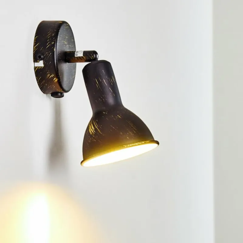 Lampes Dorées-hofstein Spot mural Polmak Noir doré, 1 lumière