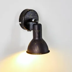 Lampes Dorées-hofstein Spot mural Polmak Noir doré, 1 lumière