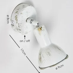 Lampes Dorées-hofstein Spot mural Polmak Or, Blanc, 1 lumière