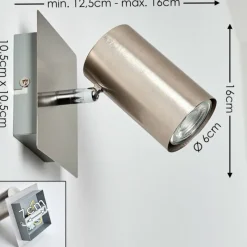 hofstein Spot mural Zuoz Nickel mat, 1 lumière