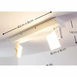 hofstein Spot plafond Guyana LED Chrome, Blanc, 2 lumières* Éclairage Led