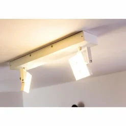 hofstein Spot plafond Guyana LED Chrome, Blanc, 2 lumières* Éclairage Led