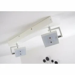 hofstein Spot plafond Guyana LED Chrome, Blanc, 2 lumières* Éclairage Led