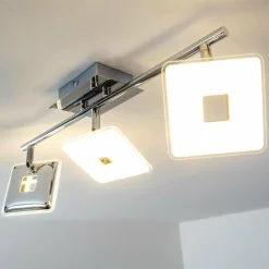 Luminaires Trio Spot plafond Trio Pontius LED Chrome, 3 lumières* Spots Et Projecteurs