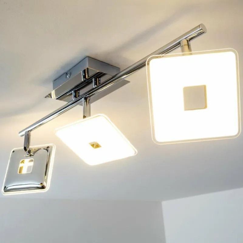 Luminaires Trio Spot plafond Trio Pontius LED Chrome, 3 lumières* Spots Et Projecteurs