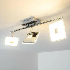 Luminaires Trio Spot plafond Trio Pontius LED Chrome, 3 lumières* Spots Et Projecteurs