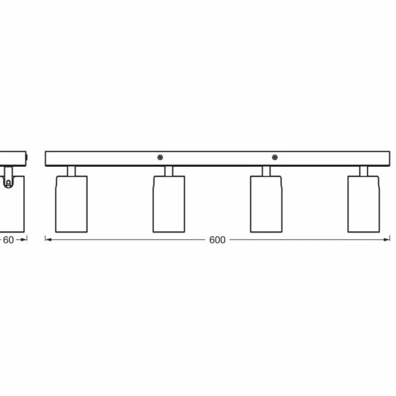 Luminaires Ledvance Spot Plafonnier LED Noir, 4 lumières* Éclairage Led