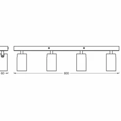 Luminaires Ledvance Spot Plafonnier LED Blanc, 4 lumières* Éclairage Led