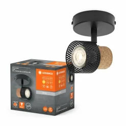 Lampes En Bois-Luminaires Ledvance Spot Plafonnier LED Noir, 1 lumière