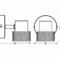 Lampes En Bois-Luminaires Ledvance Spot Plafonnier LED Noir, 1 lumière