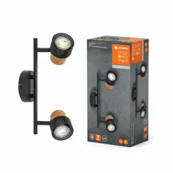 Lampes En Bois-Luminaires Ledvance Spot Plafonnier LED Noir, 2 lumières