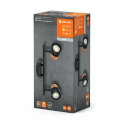 Lampes En Bois-Luminaires Ledvance Spot Plafonnier LED Noir, 2 lumières