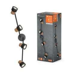 Lampes En Bois-Luminaires Ledvance Spot Plafonnier LED Noir, 4 lumières