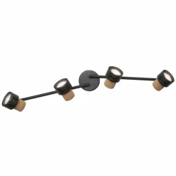 Lampes En Bois-Luminaires Ledvance Spot Plafonnier LED Noir, 4 lumières