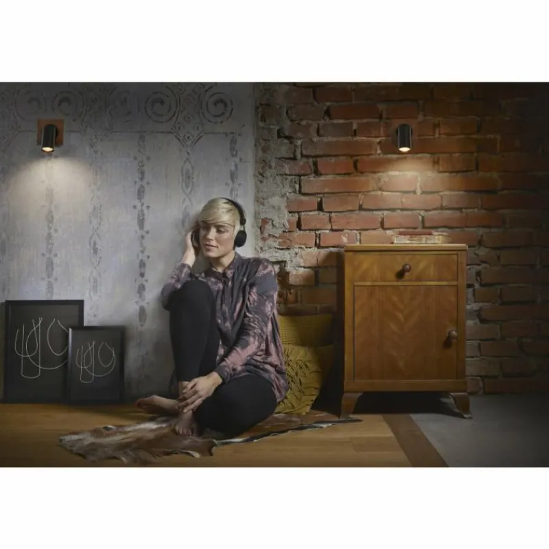 Lampes En Bois-Luminaires Ledvance Spot Plafonnier LED Couleur bois, Noir, 1 lumière