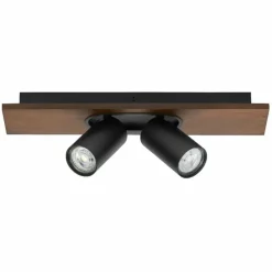 Lampes En Bois-Luminaires Ledvance Spot Plafonnier LED Couleur bois, Noir, 2 lumières